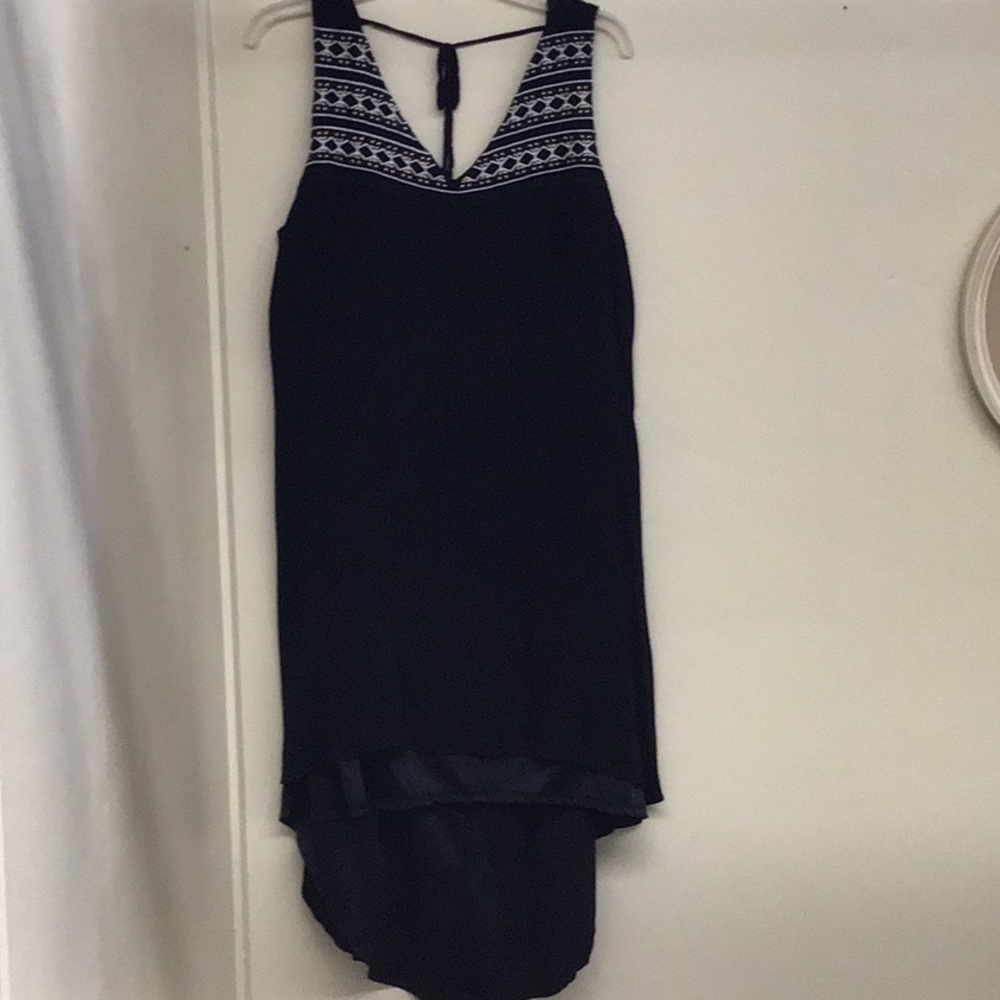 Black sleeveless dress with built in slip